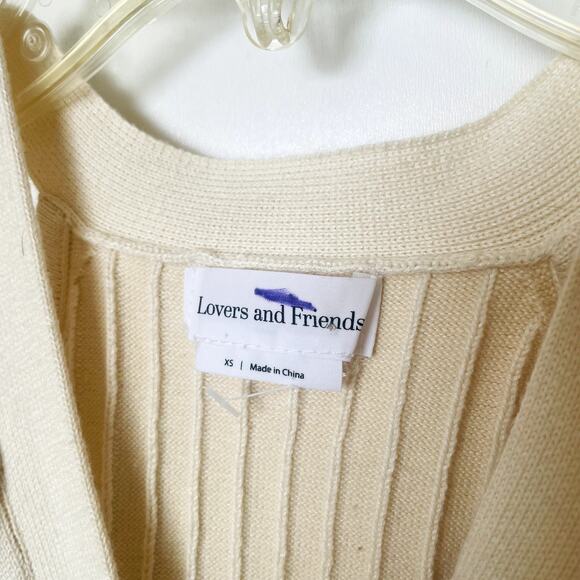 Lovers + Friends Astrid Ribbed Cutout Cream Midi Dress Size XS - Picture 5 of 6